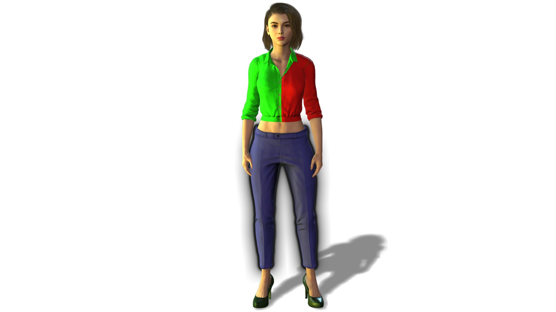 Realistic 3D Female Character High-Quality Rigged Model For Animation ...