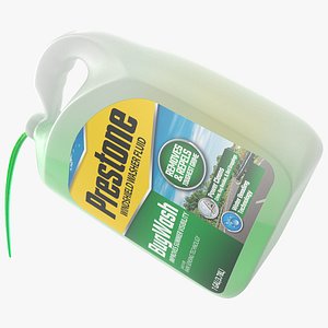 Green Windshield Washer Prestone with Pouring Liquid