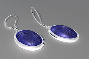 Blue Scarab Earrings