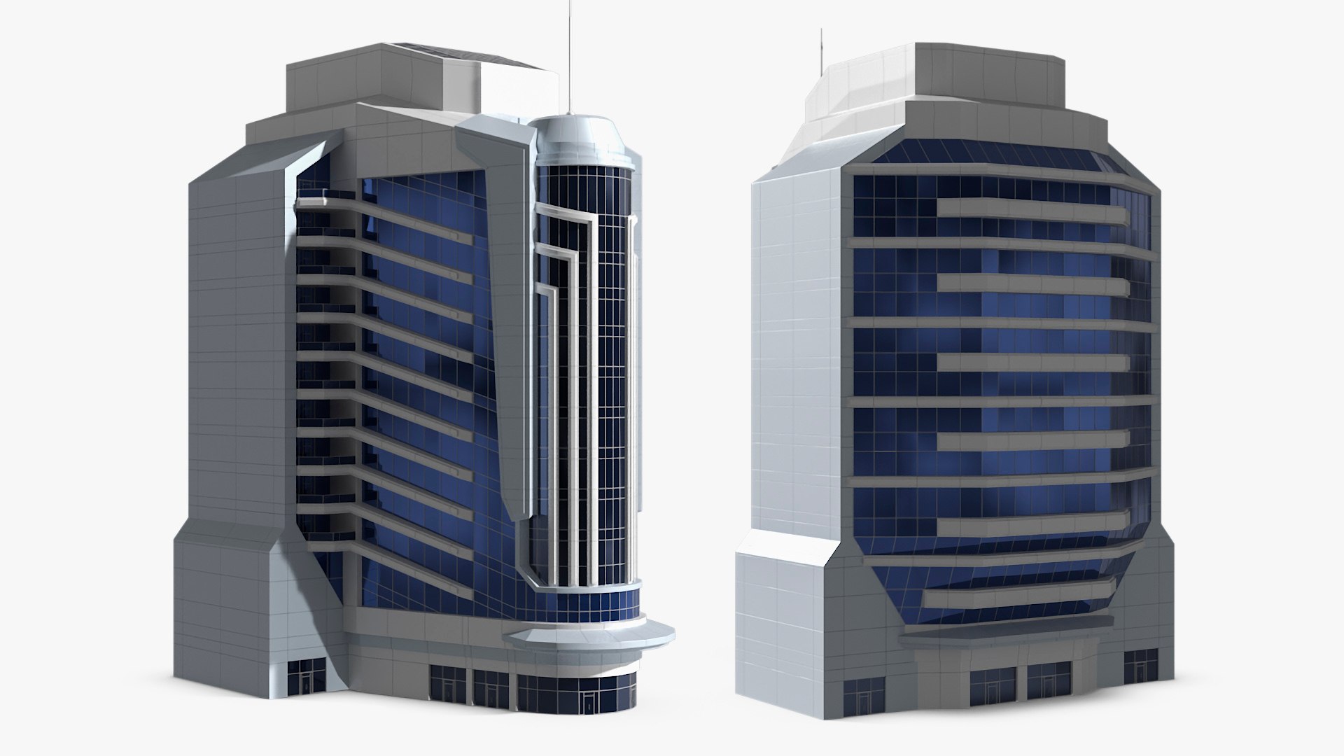 Concept Futuristic Building 3D model preview