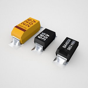 tantalum capacitor component 3d model