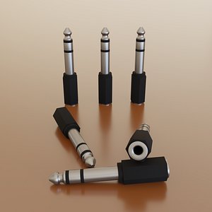 3D 6 stereo adapter connectors model