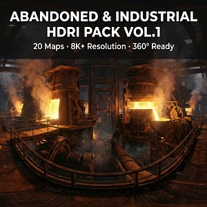 Abandoned and Industrial HDRI Pack Vol 1  20 Equirectangular 360 Maps 3D