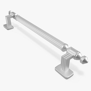 Door Handle Designer Ribbed Metal 3D model