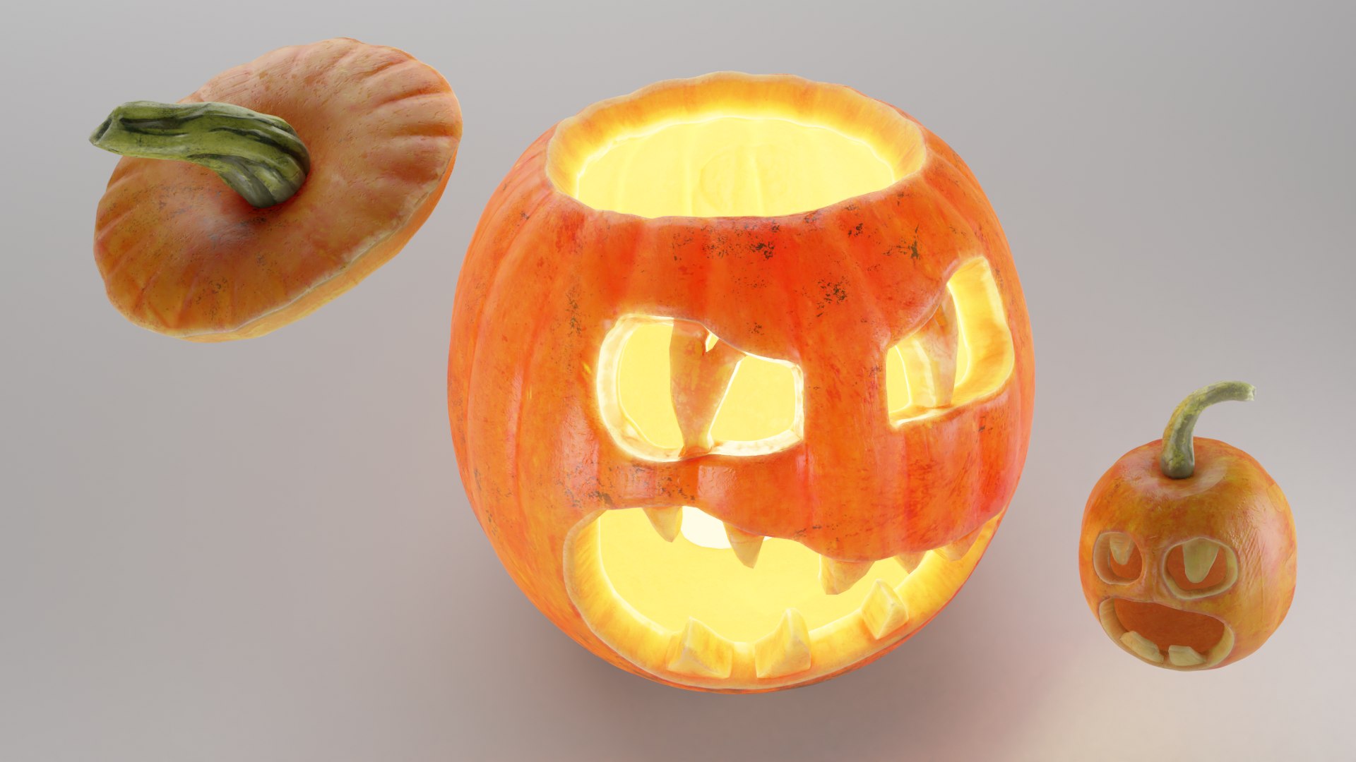 3D model halloween pumpkin eating - TurboSquid 1442099