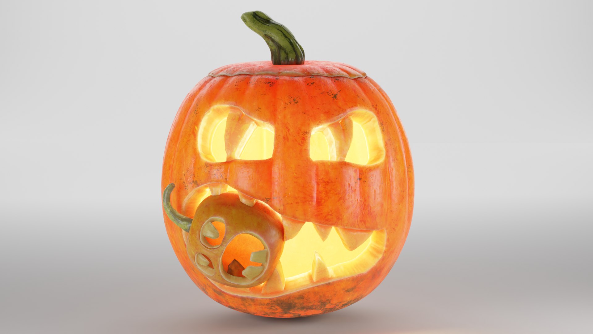 3D model halloween pumpkin eating - TurboSquid 1442099