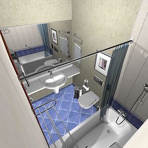 hotel bath bathroom 3d model