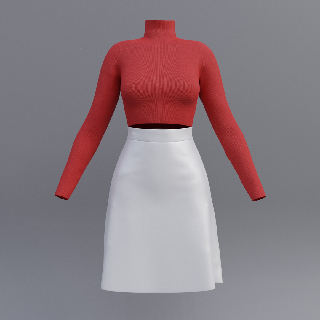 Sweater skirt shop outfit 3d