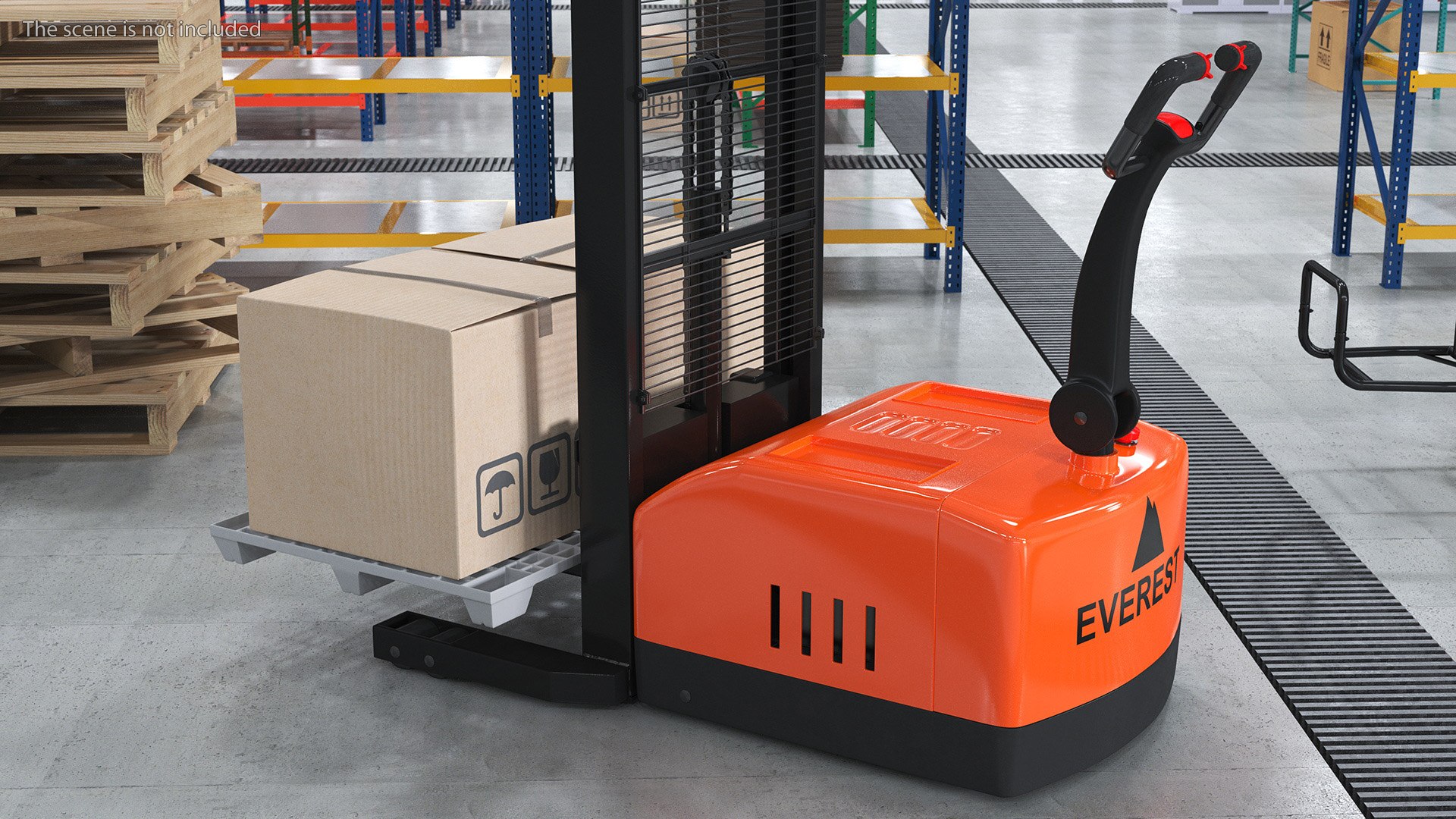 3D Model Walkie Pallet Stacker Everest Orange With Boxes - TurboSquid ...