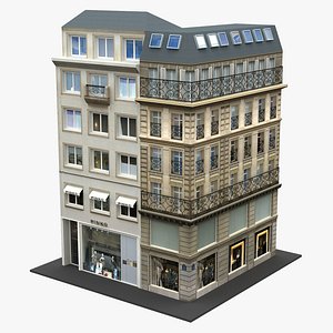 Typical Parisian Corner Building 03