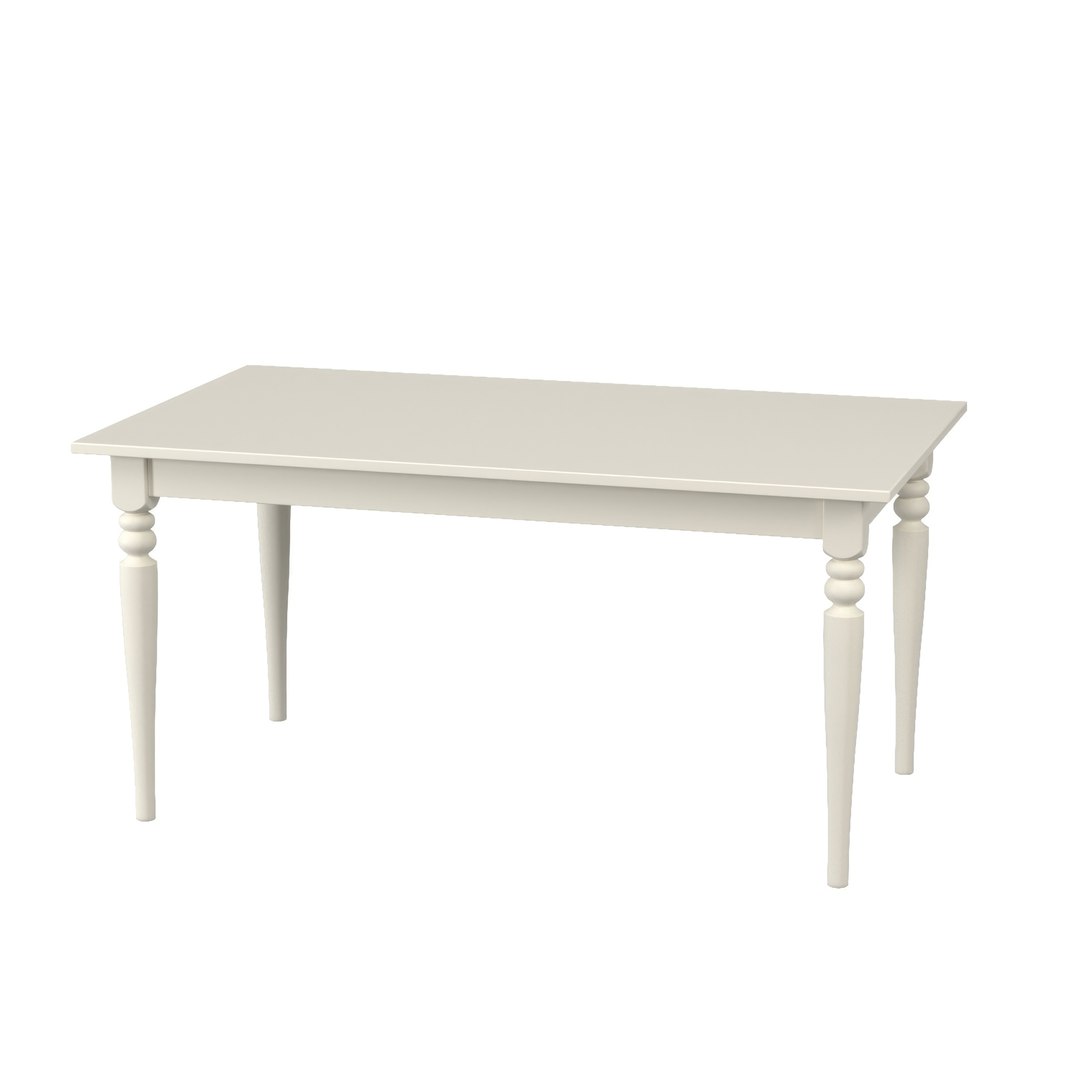 3D Ingatorp Extendable White Table PBR model TurboSquid 2142933