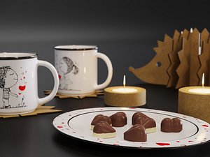 Wooden Hedgehog Coasters Decor Set