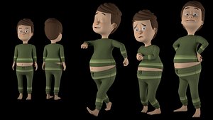 rigged child animation character model