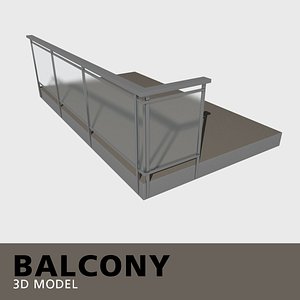 balcony frosted glass 3D