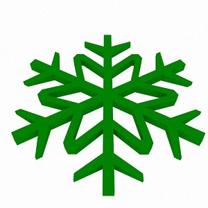 snow snowflake green 3D model