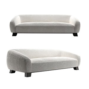 3D model Curved Boucle Sofa