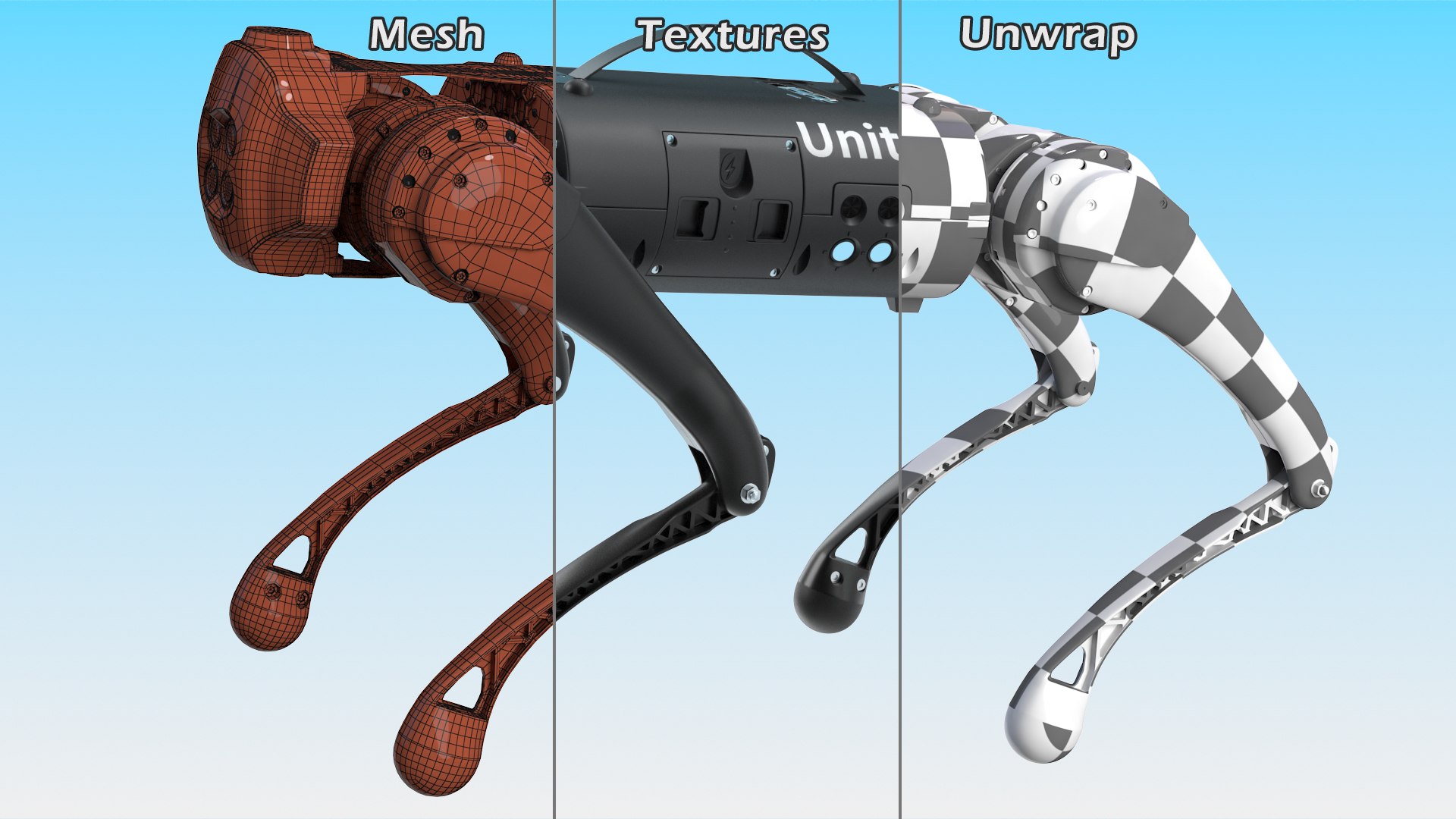 Unitree Go1 EDU Plus Black Rigged For Maya 3D Model TurboSquid 2189740