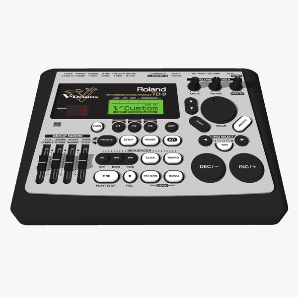 電子ドラムモジュール：Roland TD8 Vドラム3Dモデル - TurboSquid 862025