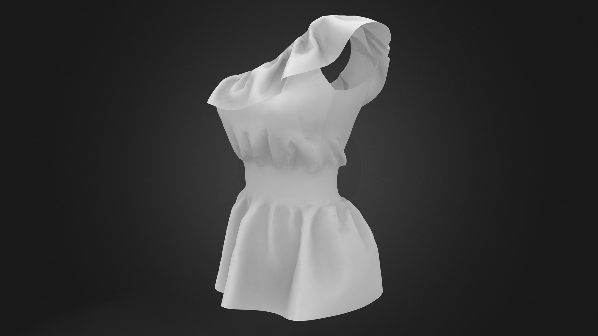 One Shoulder Ruffled Top model https://p.turbosquid.com/ts-thumb/D7/N6VElj/ty/previewao/png/1666788817/1920x1080/fit_q87/ab9fa258b50b47c6e2c77d8bed7c343e2fe814cb/previewao.jpg