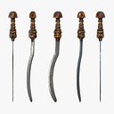 Fantasy Sword RPG Assyrian Sappara Sickle Sword Curved Blade Kopesh Hilt