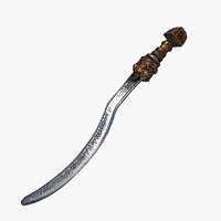 Fantasy Sword RPG Assyrian Sappara Sickle Sword Curved Blade Kopesh Hilt