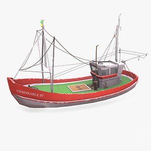 Old Fishing Boat Low-poly PBR