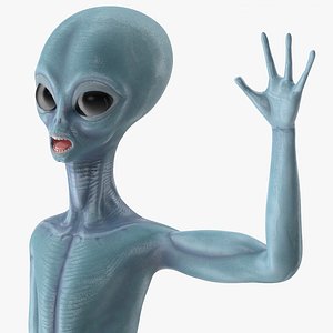 3D model space alien rigged