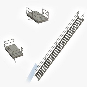 3D modular industrial stair model