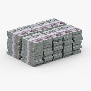 British Currency 50 Pounds Banknotes Stack