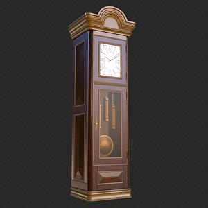 3D vintage furniture clock pbr model
