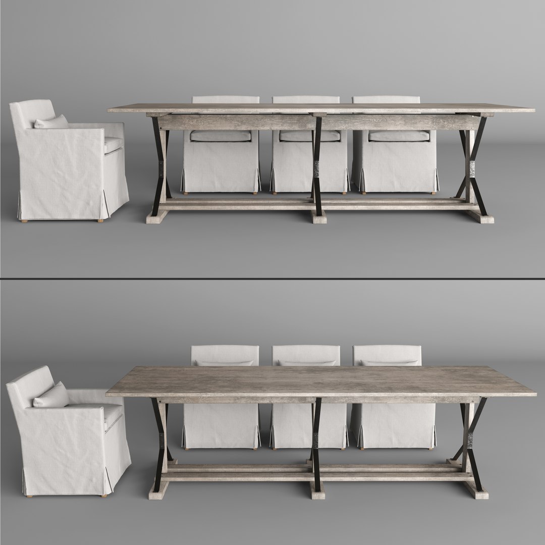 3d industrial dining table 3 model