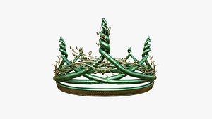 Nature Crown A07 Gold Green - Fantasy Character Design