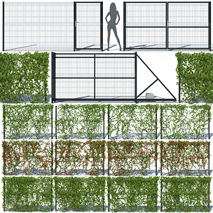 Metal Fence 3D H - 173 with Ivy Collection