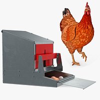 Rigged Chicken with Rollaway Nest Box Collection for Maya