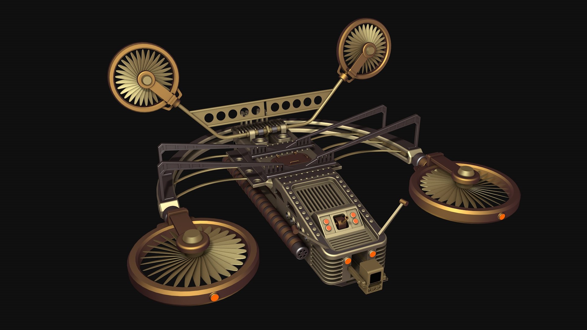 Steampunk Flying Machine Model - TurboSquid 2355632