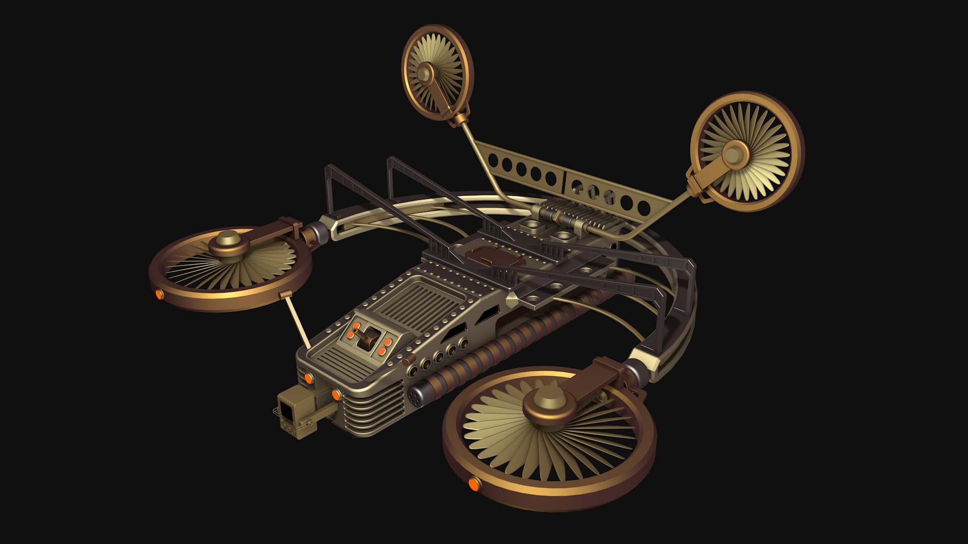 Steampunk Flying Machine Model - TurboSquid 2355632