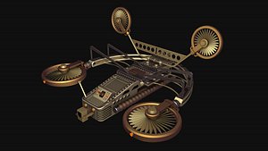 Steampunk flying machine model