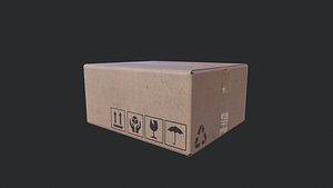 3D cardboard box 03 model