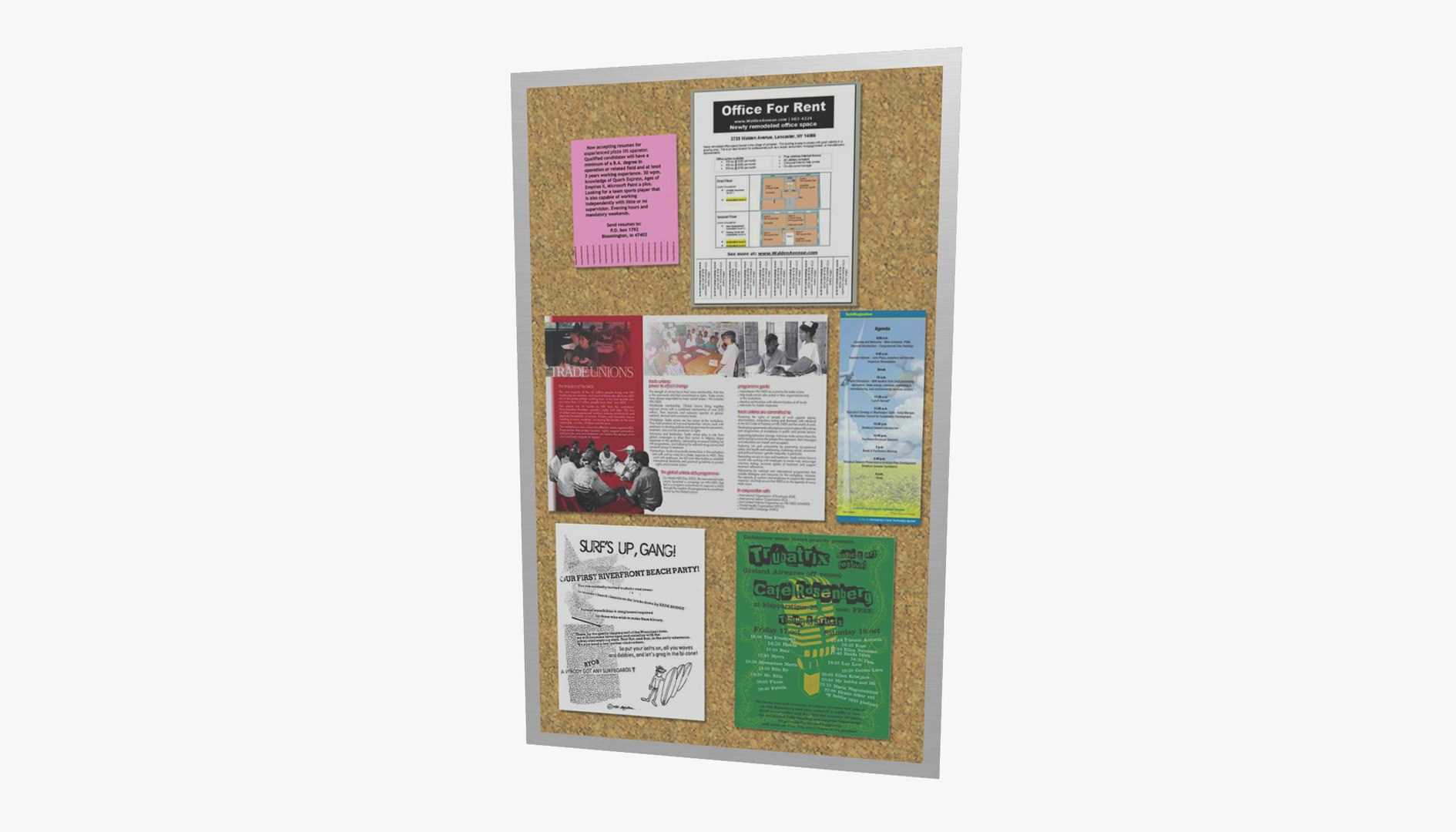 Corkboards With Flyers 3D https://p.turbosquid.com/ts-thumb/D7/vjOldo/RH/a2/jpg/1722016482/1920x1080/fit_q87/69fdaf7433f1076f5c44df766726a2fc95137578/a2.jpg