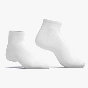 White Ankle Socks stand on tiptoe - fabric sox pair