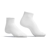 White Ankle Socks stand on tiptoe - fabric sox pair