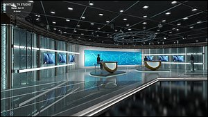 sets tv studio 3D