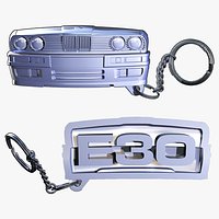 BMW e30 Keychain Keyring v4-3D Printable Model
