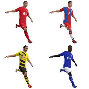 rigged soccer players 3d model