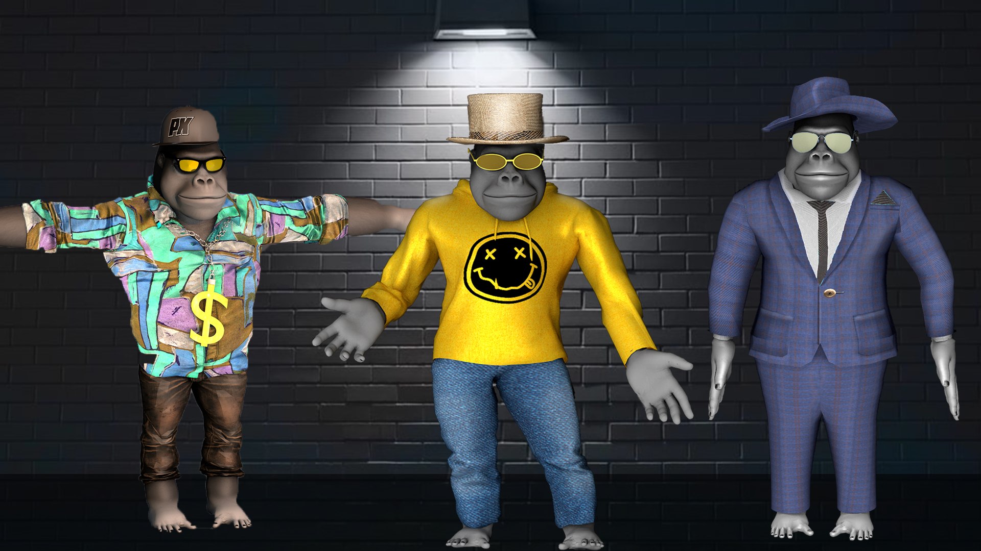 Humanoid Gorilla Characters Male Female 3D model https://p.turbosquid.com/ts-thumb/D8/3d1uaY/Ca/allboysgirls/png/1643191730/1920x1080/fit_q87/db0314380262753ea5449a1db2a160b1a712fa91/allboysgirls.jpg