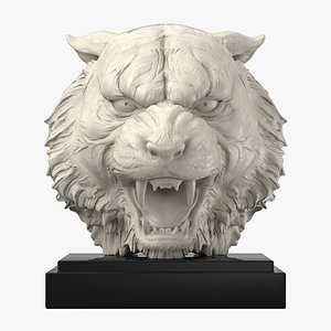 3D model Marble Tiger Head 3D model