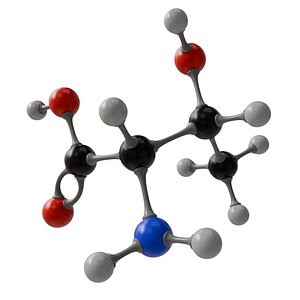3D Threonine Molecule Model model