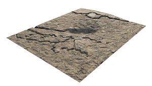 Abandoned battlefield with a lake Low-poly 3D model 3D