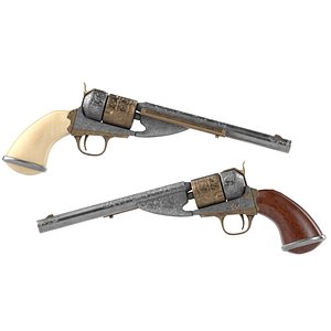 Ornamented Revolvers Pack 3D model
