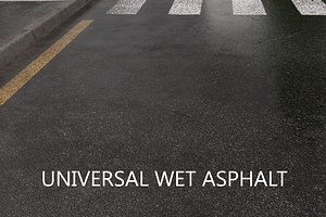 road universal wet asphalt 3d max